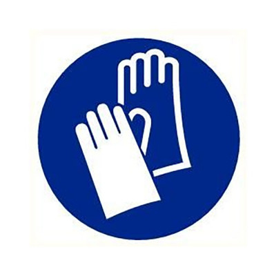Safety gloves mandatory Vinyl Sticker Round 20 cm