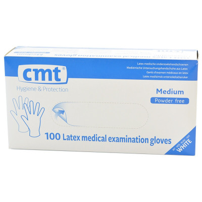 Latex Gloves Powder Free White 100 pieces (CMT)