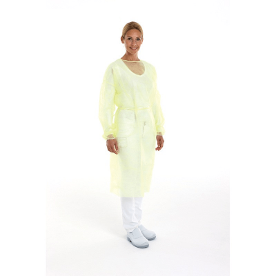 PP Non Woven insulation apron Yellow Latex-free Regular 100 pcs.