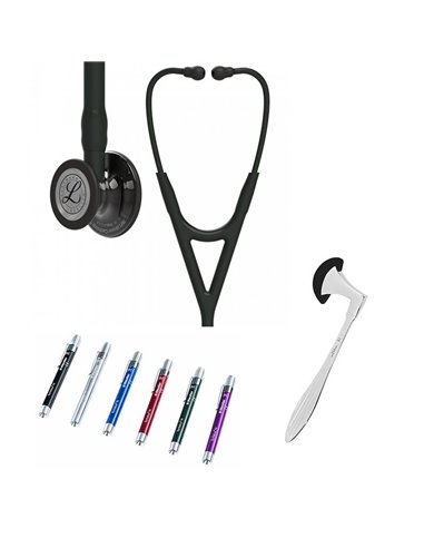 Littmann Cardiology IV Studentbox 6232 High Polish Smoke-Finish Chestpiece, Black Tube, Black Stem and Black Headset