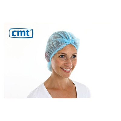 CMT pp non woven clip cap, blue, 58 cm 2-elastic, detectable